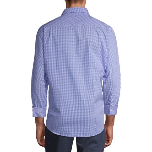 Nautica Men’s Blue Checkered Dress Shirt (Size L) - Picture 4 of 8